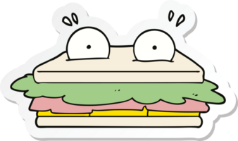 pegatina de un personaje de dibujos animados de sándwich png