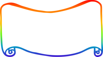 rainbow gradient line drawing of a cartoon banner png