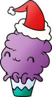 hand- getrokken Kerstmis helling tekenfilm van kawaii muffin png