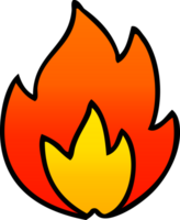 gradiente sombreado desenho animado do uma fogo png