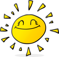 happy  hand drawn cartoon sun png