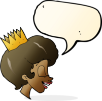 Cartoon-Prinzessin mit Sprechblase png