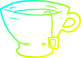 cold gradient line drawing of a cup of tea png