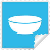 square peeling sticker quirky cartoon bowl png