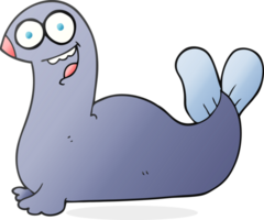 hand drawn cartoon seal png