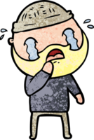 cartoon bearded man crying png