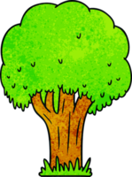 mano disegnato strutturato cartone animato scarabocchio di un' estate albero png