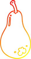 warm Gradient Linie Zeichnung von ein Karikatur Birne png