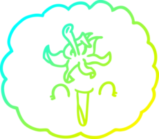 cold gradient line drawing of a cartoon happy tomato png