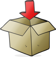 Hand gezeichnet Karikatur Box mit Pfeil herunterladen Lager Symbol png