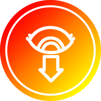 encarando olho circular ícone com caloroso gradiente terminar png