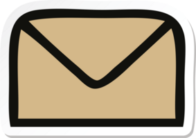 sticker of a cute cartoon paper envelope png