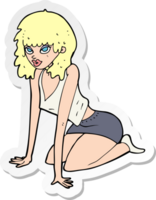 adesivo de uma mulher de desenho animado fazendo pose sexy png