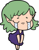 cartoon crying elf girl png