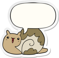 cute cartoon snail with speech bubble sticker png