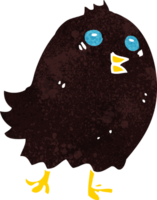 tecknad serie läskigt svart fågel png
