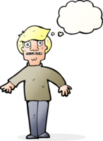 cartoon shocked man with thought bubble png