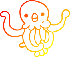 caloroso gradiente linha desenhando do uma desenho animado medusa png