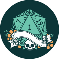 icon of natural one d20 dice roll png