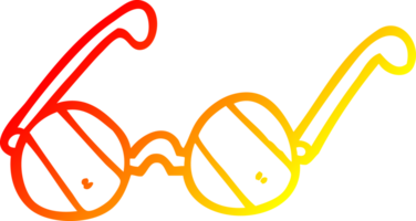 calentar degradado línea dibujo de un dibujos animados Gafas de sol png