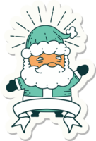 pegatina de un personaje navideño de santa claus estilo tatuaje png