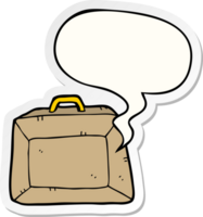 cartoon budget briefcase with speech bubble sticker png