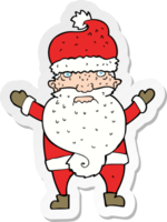 sticker of a cartoon grumpy santa png