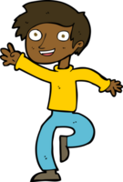 cartoon excited boy dancing png