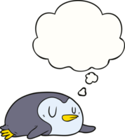 cartoon penguin with thought bubble png