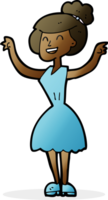 cartoon woman with raised arms png