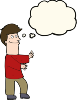 cartoon man gesturing with thought bubble png