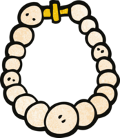 cartoon doodle pearl necklace png