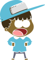 flat color style cartoon shocked man png