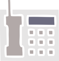 flat color retro cartoon of a telephone png