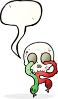 cartoon skull with snakes with speech bubble png