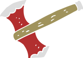 flat color illustration of axe png