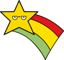 cute cartoon of a shooting rainbow star png