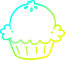 cold gradient line drawing of a cute cartoon pie png