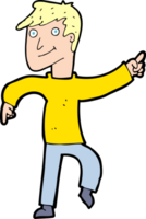 cartoon happy man pointing png