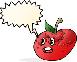 manzana de dibujos animados con burbujas de discurso png