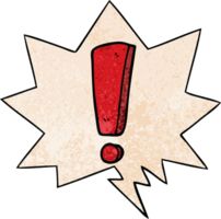 dessin animé exclamation marque avec discours bulle dans rétro texture style png