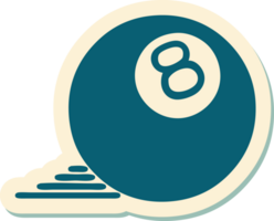 sticker of tattoo in traditional style of 8 ball png