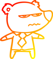 warm gradient line drawing of a cartoon angry boss bear png