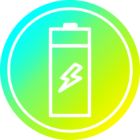 batteri cirkulär ikon med Häftigt lutning Avsluta png