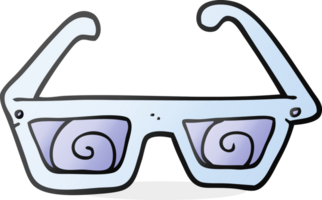 hand drawn cartoon 3D glasses png