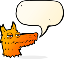 cartoon smug fox face with speech bubble png