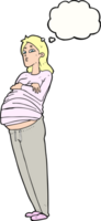 dessin animé femme enceinte avec bulle de pensée png