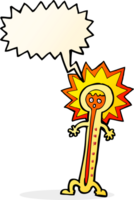 tekenfilm heet thermometer met toespraak bubbel png