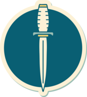 sticker of tattoo in traditional style of a dagger png