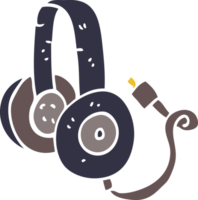 cartoon doodle headphones with wire png